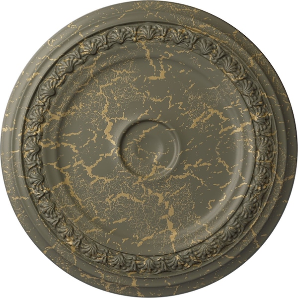 Ekena Millwork Carlsbad Ceiling Medallion (Fits Canopies up to 5 1/2"), 31 1/8"OD x 1 1/2"P, Witch Hazel Crackle CM31CAWHC - main